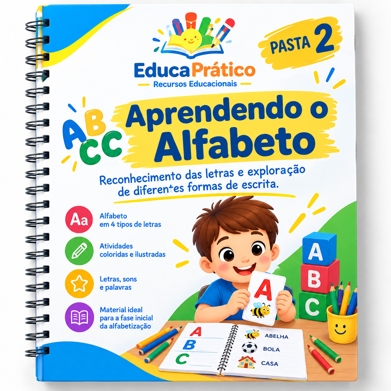Capa ilustrativa da Pasta 2 — Aprendendo o Alfabeto